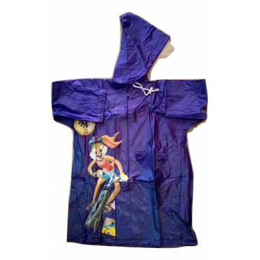 Zeel Looney Tunes Kids Transparent Raincoat Purple Size 24"